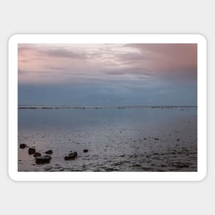 Rocks and sea breakers off the Frisian coast, Netherlands Sticker